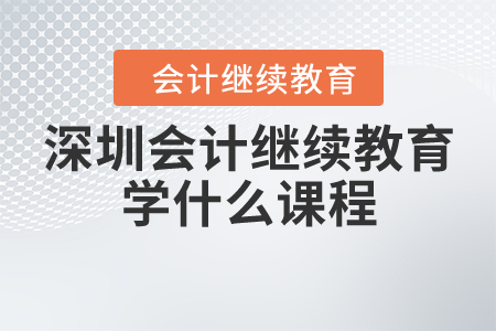 深圳會計繼續(xù)教育學什么課程？