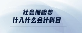 社會保險費計入什么會計科目