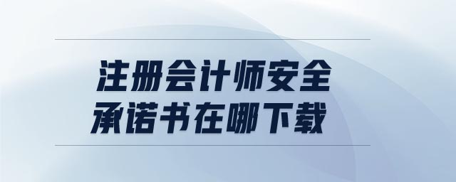 注冊會計師安全承諾書在哪下載