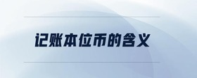 記賬本位幣的含義