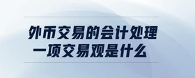 外幣交易的會計處理一項交易觀是什么