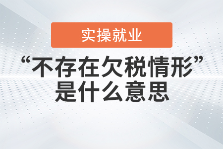 “不存在欠稅情形”是什么意思？