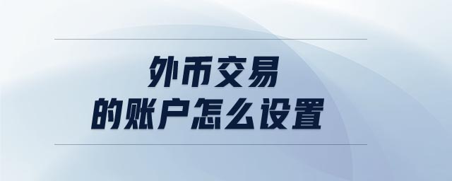 外幣交易的賬戶怎么設置