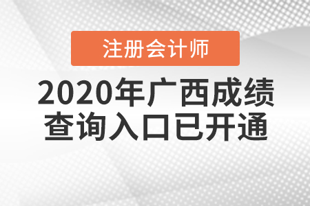 注意！2020年廣西注冊會(huì)計(jì)師成績查詢?nèi)肟谝呀?jīng)開通了！