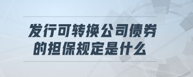 發(fā)行可轉(zhuǎn)換公司債券的擔(dān)保規(guī)定是什么