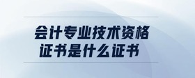 會計專業(yè)技術(shù)資格證書是什么證書