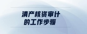 清產(chǎn)核資審計(jì)的工作步驟