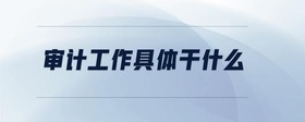 審計(jì)工作具體干什么