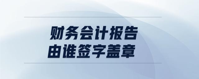 財務(wù)會計報告由誰簽字蓋章