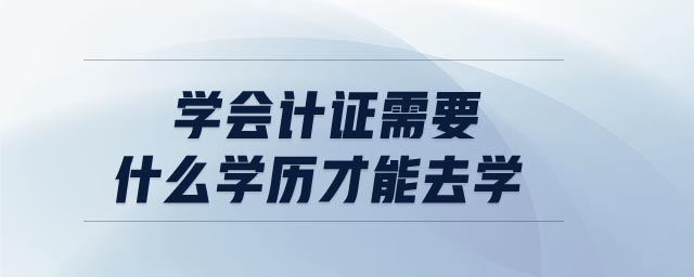 學(xué)會(huì)計(jì)證需要什么學(xué)歷才能去學(xué)