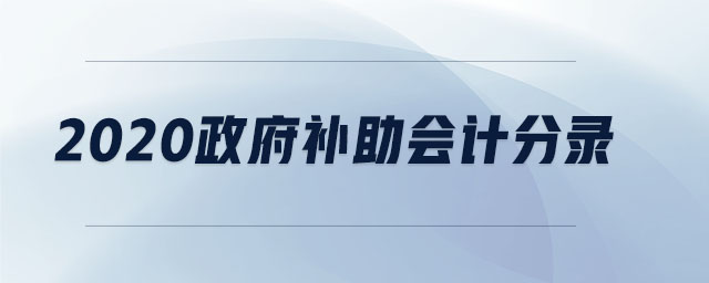 2020政府補(bǔ)助會(huì)計(jì)分錄