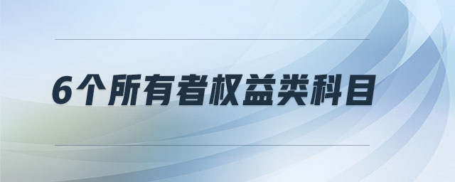 6個所有者權(quán)益類科目