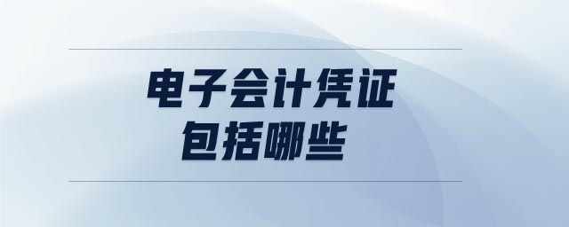 電子會計憑證包括哪些