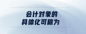 會計對象的具體化可稱為