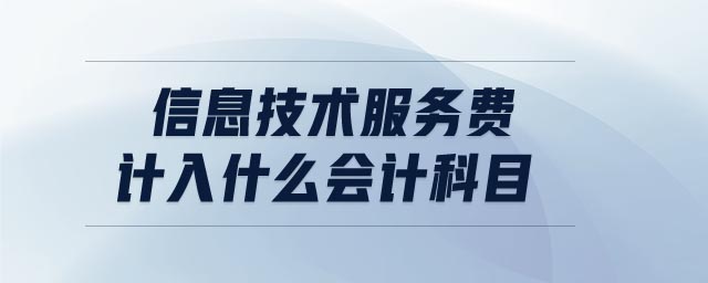 信息技術服務費計入什么會計科目