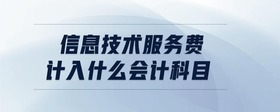 信息技術(shù)服務(wù)費(fèi)計(jì)入什么會(huì)計(jì)科目