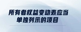 所有者權(quán)益變動(dòng)表應(yīng)當(dāng)單獨(dú)列示的項(xiàng)目有哪些