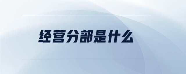 經(jīng)營(yíng)分部是什么