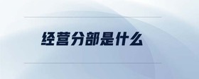 經(jīng)營(yíng)分部是什么