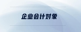 企業(yè)會(huì)計(jì)對象