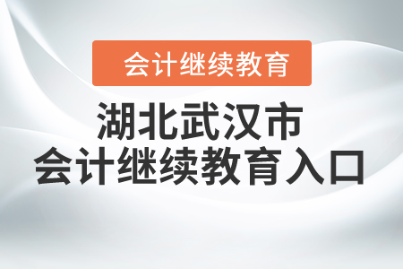 湖北武漢市會(huì)計(jì)繼續(xù)教育入口