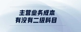 主營業(yè)務(wù)成本有沒有二級科目