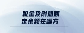 稅金及附加期末余額在哪方