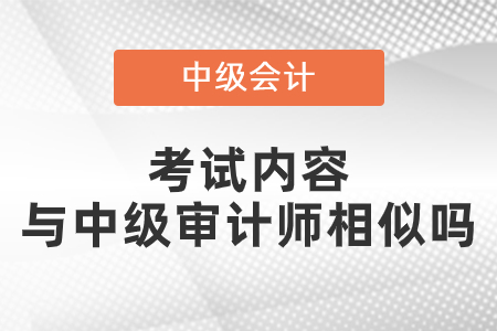 中級會計(jì)師考試內(nèi)容與中級審計(jì)師相似嗎
