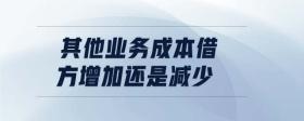 其他業(yè)務(wù)成本借方增加還是減少