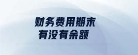 財(cái)務(wù)費(fèi)用期末有沒有余額