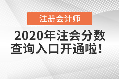 2020年注會(huì)分?jǐn)?shù)查詢?nèi)肟陂_通啦！