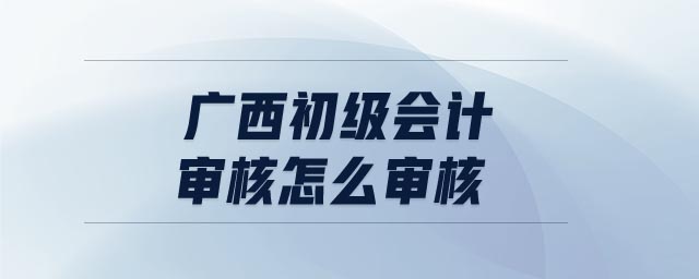 廣西初級會計審核怎么審核