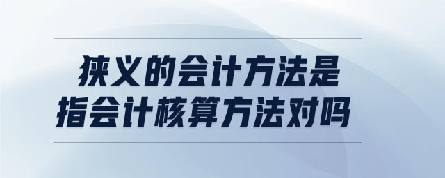 狹義的會計方法是指會計核算方法對嗎