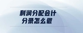 利潤(rùn)分配會(huì)計(jì)分錄怎么做