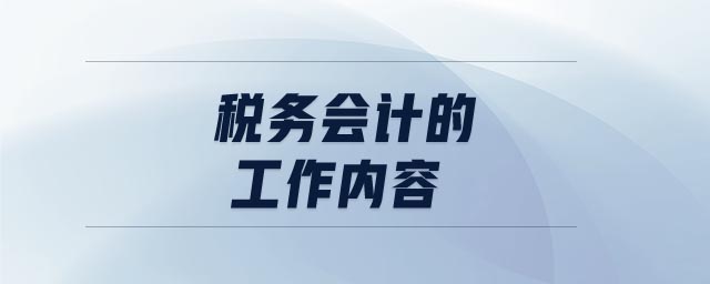 稅務(wù)會(huì)計(jì)的工作內(nèi)容
