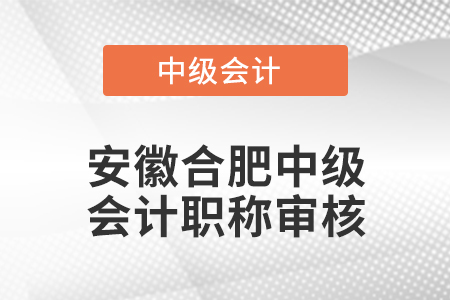 安徽合肥中級會計職稱審核