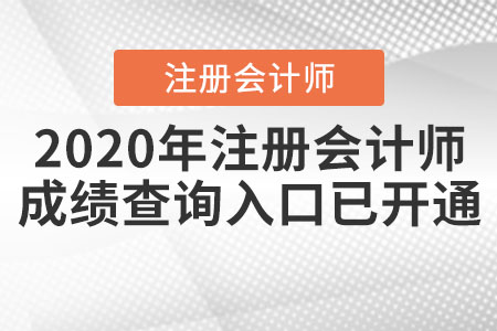 2020年注冊會(huì)計(jì)師成績查詢?nèi)肟谝验_通