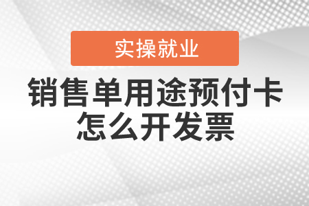 銷售單用途預(yù)付卡怎么開發(fā)票？