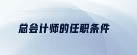 總會(huì)計(jì)師的任職條件