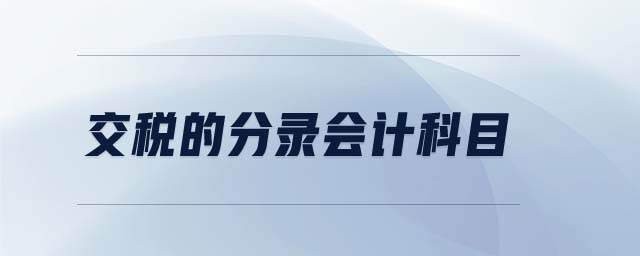 交稅的分錄會計科目