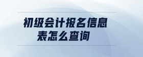 初級(jí)會(huì)計(jì)報(bào)名信息表怎么查詢