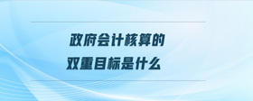 政府會(huì)計(jì)核算的雙重目標(biāo)是什么