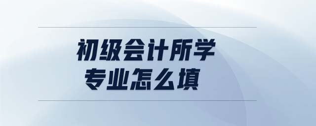 初級會計所學(xué)專業(yè)怎么填