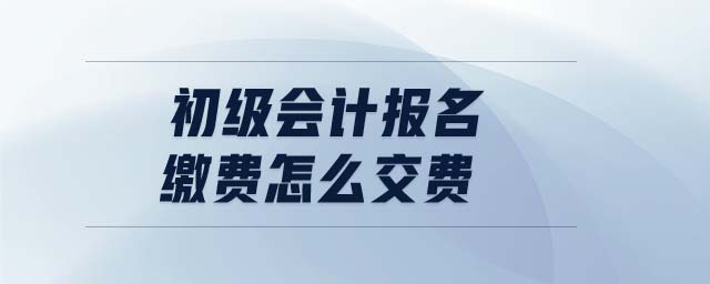初級會計報名繳費怎么交費