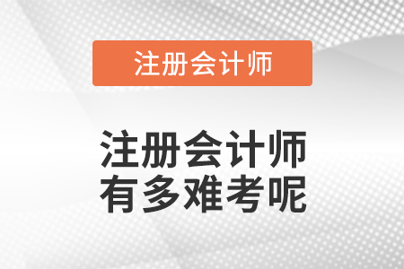 注冊(cè)會(huì)計(jì)師有多難考呢
