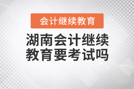 湖南會計繼續(xù)教育要考試嗎？