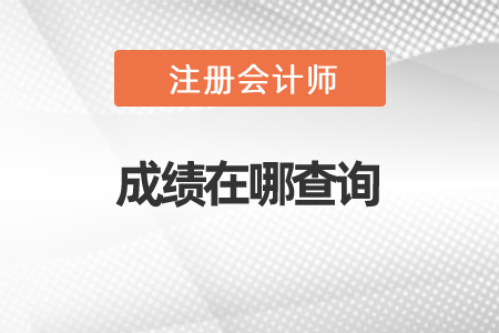 2020年注冊會計師成績在哪查詢
