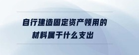 自行建造固定資產(chǎn)領(lǐng)用的材料屬于什么支出