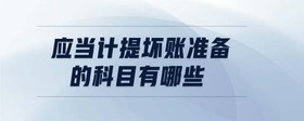 應(yīng)當(dāng)計(jì)提壞賬準(zhǔn)備的科目有哪些