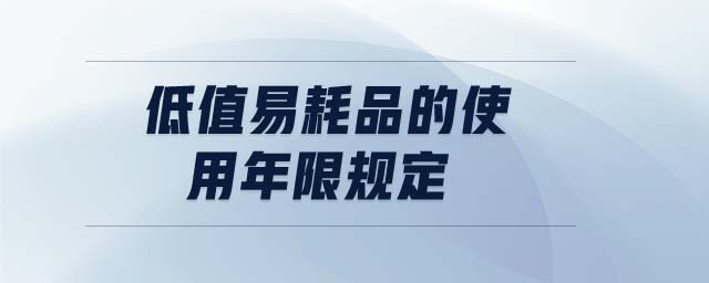 低值易耗品的使用年限規(guī)定